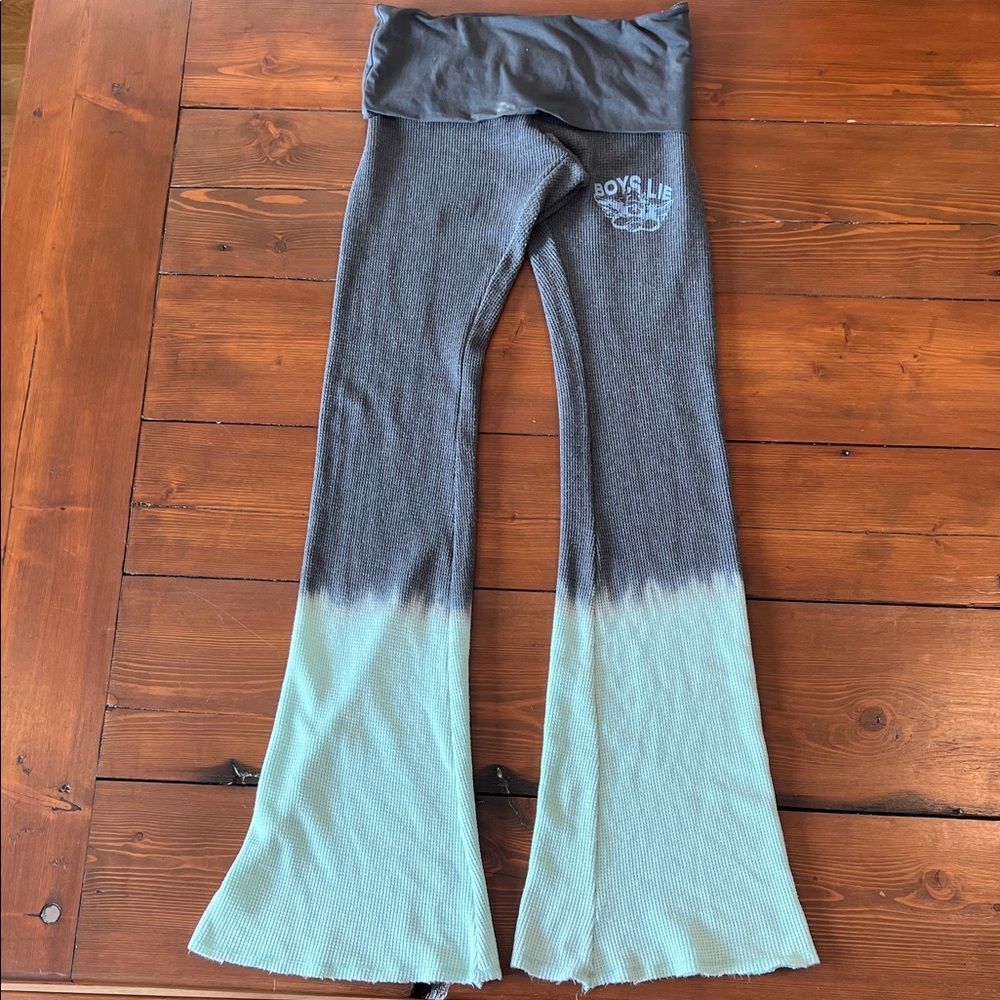 Boys Lie - That's Why Thermal Pants Mint Grey Flare Fold Over Waistband - Size L - Picture 3 of 11